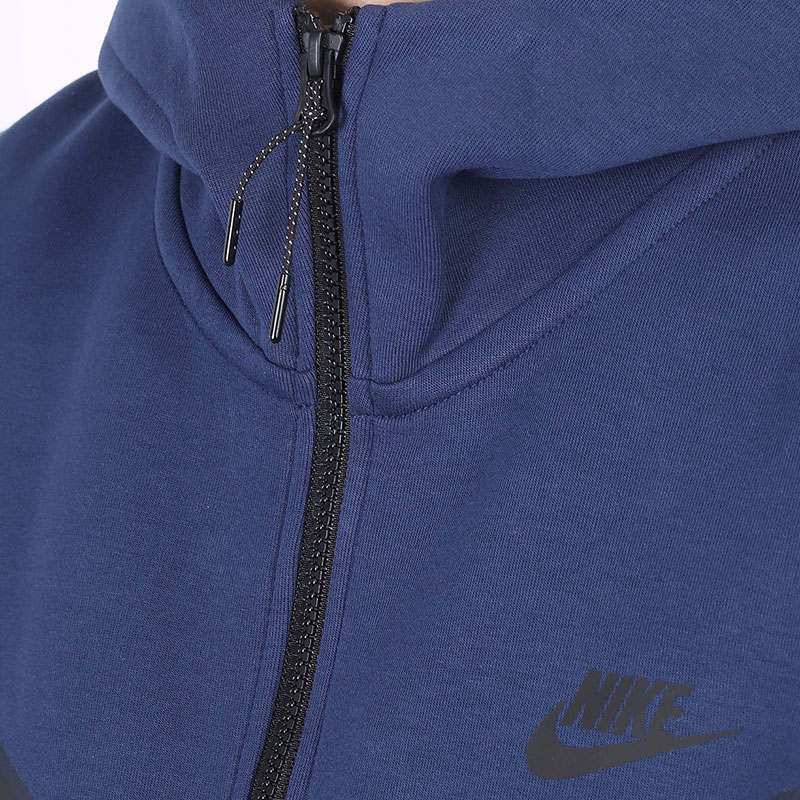 мужская синяя толстовка Nike Tech Fleece Hoodie Full-Zip CU4489-410 - цена, описание, фото 4